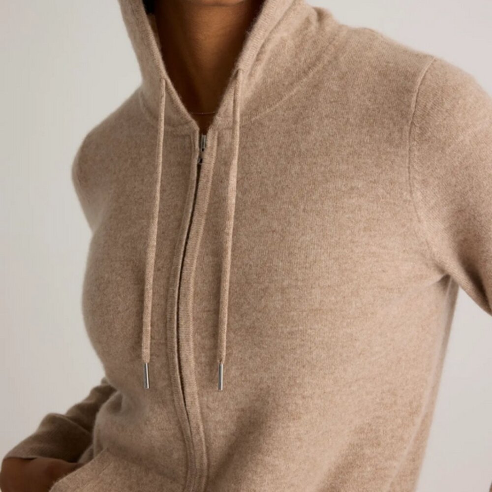 Quince 100% Cashmere Jacket Zip Hoodie